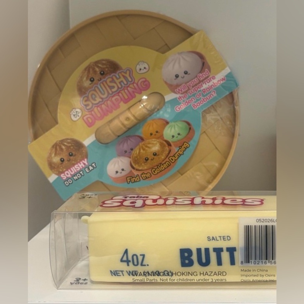 HUGE Dumpling still in plastic. Squeezydays butter approx 5”-6” SameDayShip